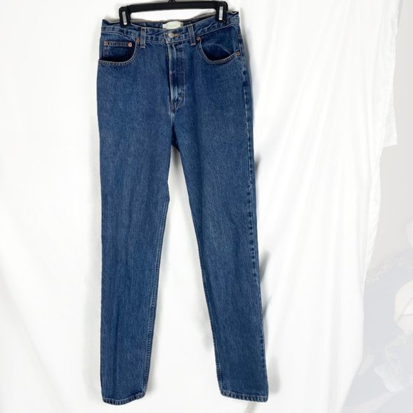 Vintage 90s Women’s Gap Blue Rigid Cotton Straight Leg Mom High Rise Jeans 12 L - Picture 1 of 5